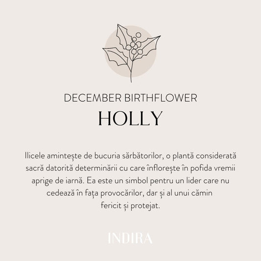 Brățară șnur din argint Silver BirthFlower - December Holly - Indira