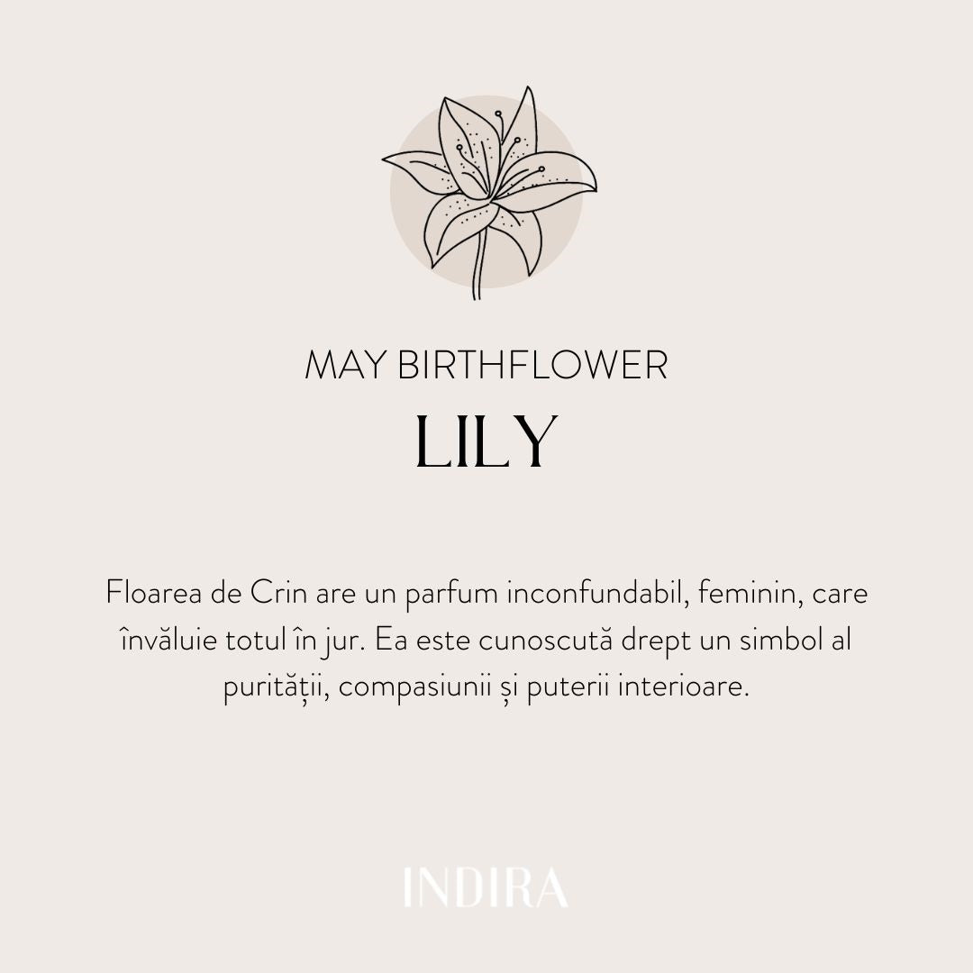 Brățară șnur din aur Birth Flower - May Lily