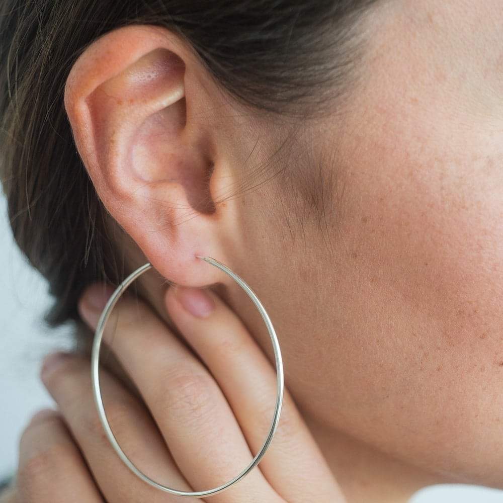Cercei din argint Large Hoops - 60mm - Indira